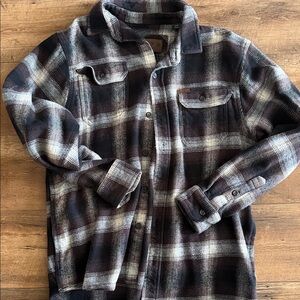 Orvis Black and White Plaid Casual Button Down Shirt